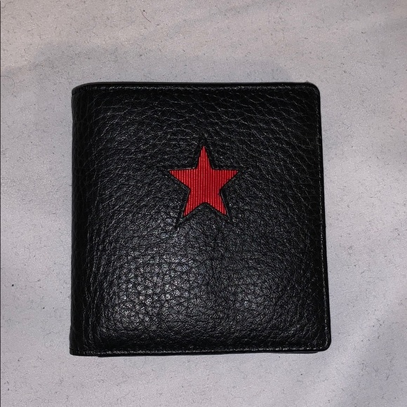 Shanghai Tang Other - Shanghai Yang black leather wallet red star rare